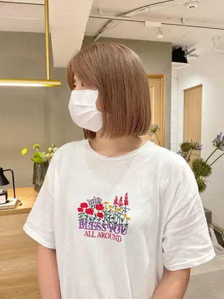 ミディアム ボブ/縮毛矯正 🌟梅田盛一🌟のヘアスタイル