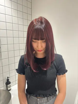 セミロング カラー MANA/上野/ カラーモデル🖤✨のヘアスタイル