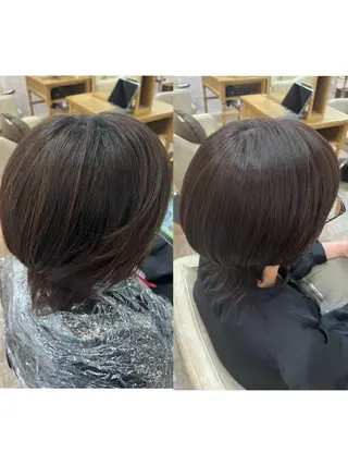 ショート カラー 縮毛矯正⚡️カラー いいじまのヘアスタイル