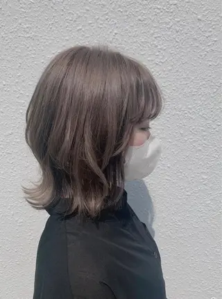 ミディアム カラー 菅沼 まみのヘアスタイル