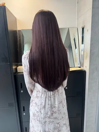 ロング カラー パーマ ヘアアレンジ 透明感/オリーブ/ グレージュ/YUKAのヘアスタイル
