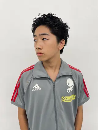 メンズ スパイキーパーマ 柏NO1 藤本葉のヘアスタイル