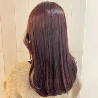 セミロング カラー 髪質改善×ブリーチ なしカラー/桃愛のヘアスタイル