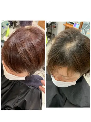 ショート カラー 白髪ぼかしハイライト 柳川拓哉のヘアスタイル