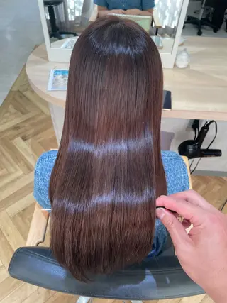 ロング カラー フェイスレイヤー/ 小顔/髪質改善　関のヘアスタイル