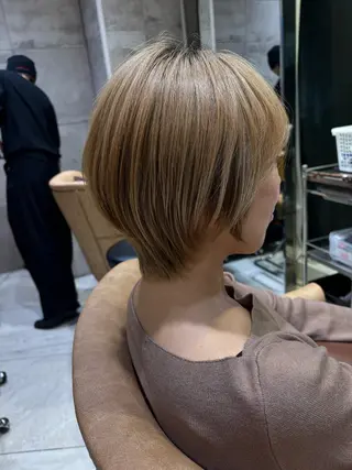 ショート カラー パーマ 大人ショート特化/ カットモデル/表参道のヘアスタイル