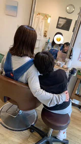 ミディアム カラー キッズ HARUKI💐笹塚 インナーカラーのヘアスタイル