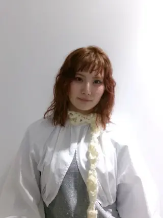 ミディアム パーマ anju.カット 透明感カラー/パーマのヘアスタイル