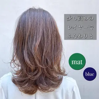 ミディアム カラー 沖 宜志のヘアスタイル
