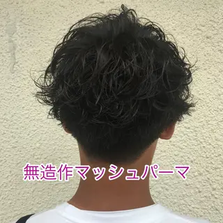 ショート カラー パーマ メンズ ニュアンスパーマ/ レイヤー/茶屋町のヘアスタイル