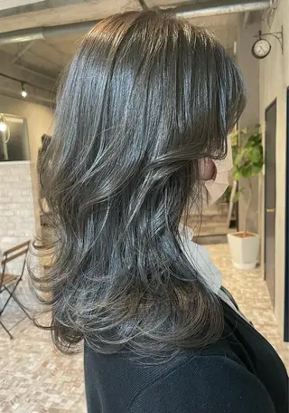 ミディアム カラー risako🇰🇷 韓国ヘア/レイヤーのヘアスタイル