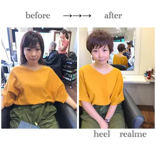 ショート カラー パーマ ヘアアレンジ 成松 勇治のヘアスタイル