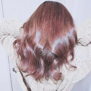 ロング 小林　ローズパープル カット＆カラー美容室のヘアスタイル