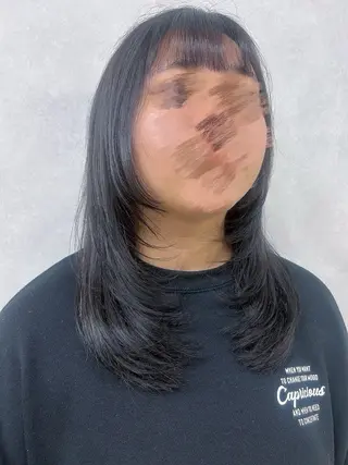 セミロング 濱本 樹蘭のヘアスタイル
