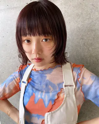 ミディアム レディースパーマ モデル募集RIKOのヘアスタイル