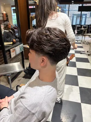 ショート パーマ メンズ フェード/ショート メンズ特化/怜哉のヘアスタイル