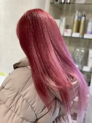 ロング カラー ヘアアレンジ 髪質改善×ハイトーン 中田啄也のヘアスタイル