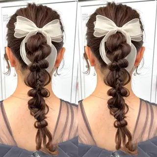 ロング ヘアアレンジ ヘアメ🎀推しカラー 🥣横浜/しほ🧸のヘアスタイル