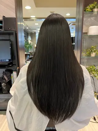 ロング 【南草津】髪質改善 ヘナカラー＆縮毛矯正のヘアスタイル
