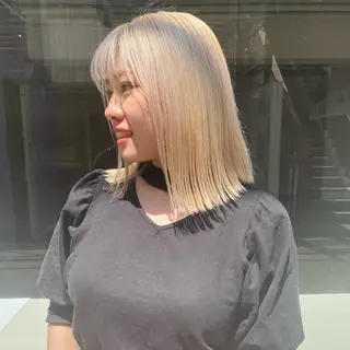 ミディアム カラー ブリーチなしベージュ カラー✨Takeのヘアスタイル