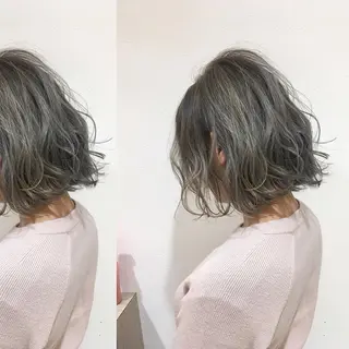 ミディアム ヘアアレンジ ブリーチ/ハイトーン 天童市/SERINAのヘアスタイル