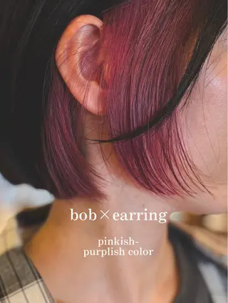 ショート 中目黒ブリーチカラー ボブ橋本青輝のヘアスタイル
