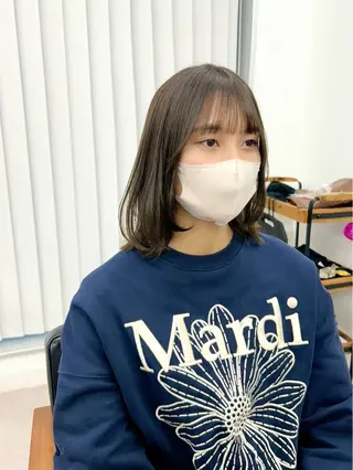 ミディアム カラー パーマ ヘアアレンジ メンズ キッズ レイヤーカット 🌿透け感カラーのヘアスタイル