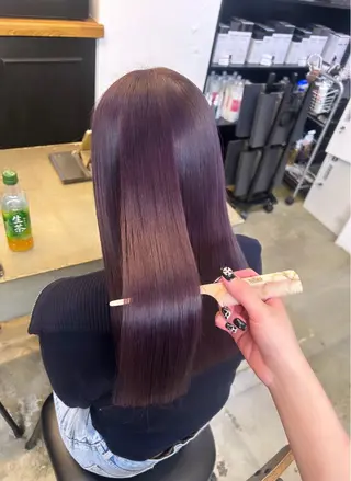 ロング カラー 🌷ラベンダーピンク 顔まわり🌷ねいろのヘアスタイル