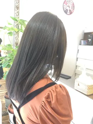 セミロング 小顔カット前髪 顔周りカット林亮佑のヘアスタイル