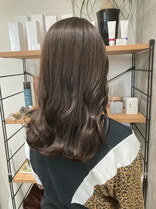 セミロング ✨色持ちの良い艶 カラー✨蟹江真世のヘアスタイル