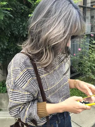 ミディアム カラー ヘアアレンジ 韓国風×透明感カラー 髪質改善オタベシンヤのヘアスタイル