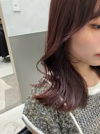 セミロング カラー 💖ブリーチなし透明 感💖ASAHIのヘアスタイル