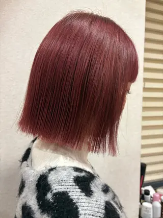 ミディアム 切りっぱなしボブ/ 三瀬翔のヘアスタイル