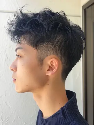 ショート カラー パーマ ヘアアレンジ メンズ EnBlesS西宮 マンツーマン神道有基のヘアスタイル