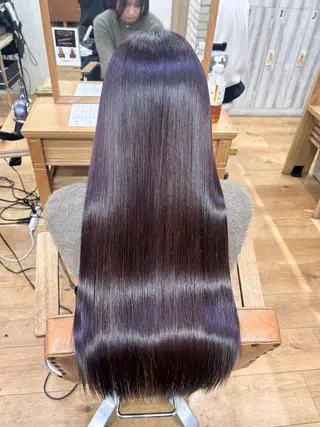 ロング カラー 赤みゼロカラー 藤並純のヘアスタイル