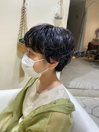 ショート パーマ 山口 陸のヘアスタイル
