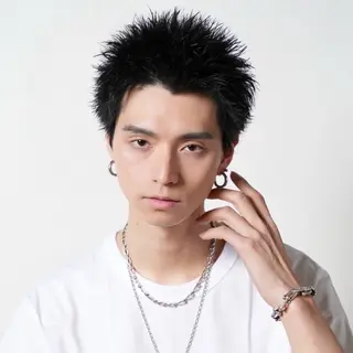 ショート カラー パーマ メンズ ハイトーン/メンズマ ッシュ/KYOHEIのヘアスタイル
