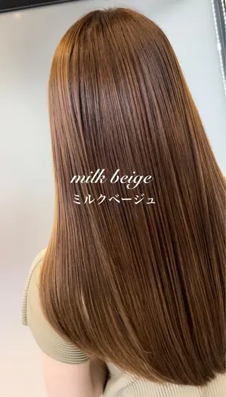ミディアム カラー 縮毛矯正　野口 恵のヘアスタイル