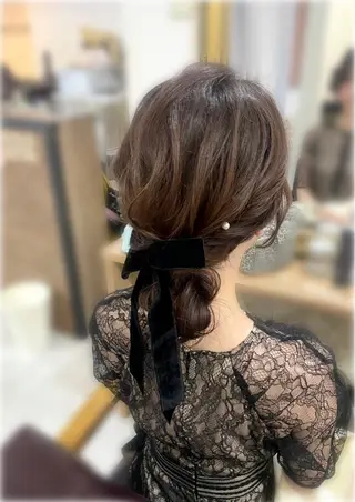ロング ヘアアレンジ セットサロンCURE YUKIOKAのマツエク・マツパデザイン
