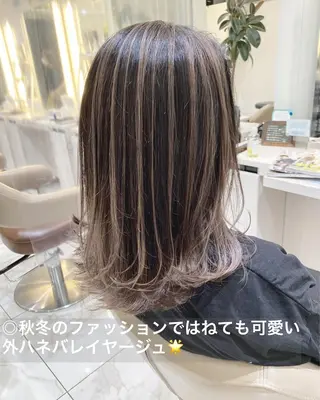 ミディアム カラー 山崎俊輔/髪質改善 /バレイヤージュのヘアスタイル