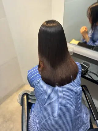 セミロング 髪質改善♡ 保坂汐音のヘアスタイル