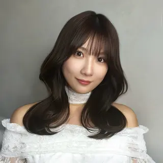 セミロング カラー RYU韓国ヘア/レイ ヤー/透明感艶カラーのヘアスタイル