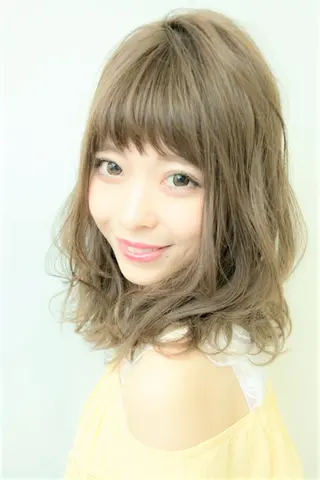 セミロング カラー パーマ ヘアアレンジ 【大宮】デザイナー Anne 諳 アンのヘアスタイル