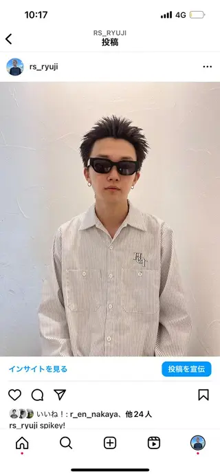 ショート メンズ メンズ専門ブリー チカラー⚡️リュウジのヘアスタイル