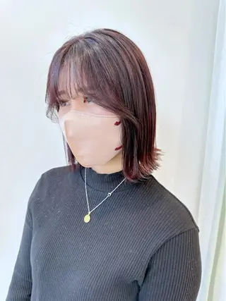 ミディアム カラー 小顔レイヤー/ ベージュ🤍Rieのヘアスタイル