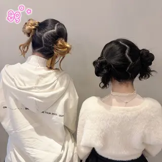 ヘアアレンジ 顔周り/ガーリー /ヘアメ/あつはのヘアスタイル