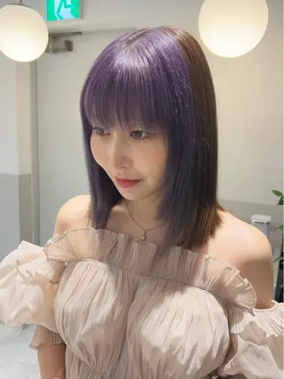 ミディアム カラー 薄田 珠美のヘアスタイル