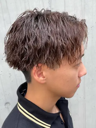 ショート カラー パーマ メンズ 亀井隆汰/メンズ専門 パーマ特化美容師のヘアスタイル