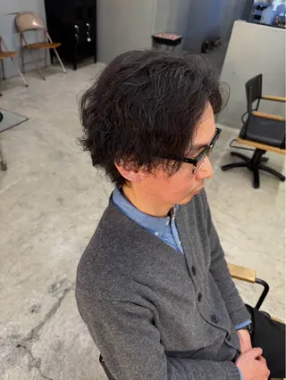 ミディアム パーマ メンズ専門サロン wokeのヘアスタイル