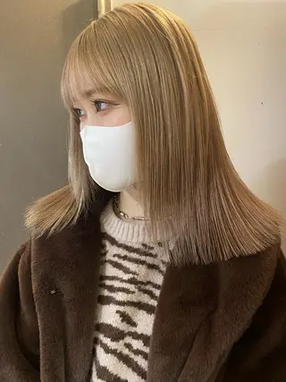 セミロング カラー Pia ツボイ ケイタのヘアスタイル
